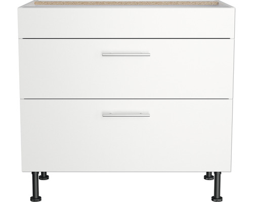 Witte onderkast met twee laden en poten