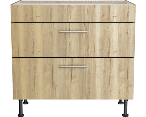 Wastafelonderkast met twee laden en poten