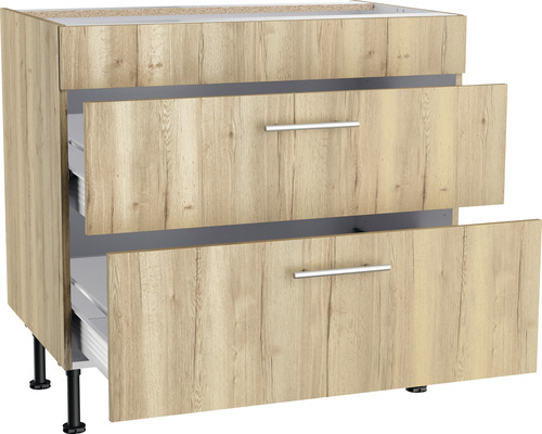 Onderkast met twee lades in houtlook