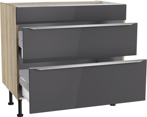 Onderkast met drie laden en poten