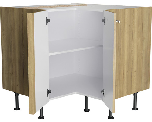 Keukenhoekonderkast met twee deuren en legplanken