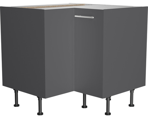 Hoekkast voor de keuken met poten en handgreep