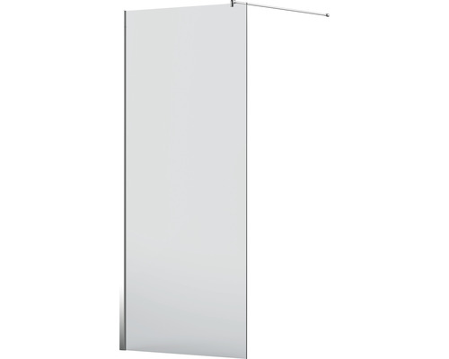 Glazen douchewand met stabilisatiestang