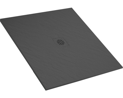 Rechthoekige douchebak van kunststeen met afvoergarnituur