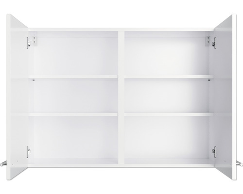 Open witte wandkast met legplanken