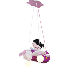 Kinderkamer hanglamp in de vorm van een vliegtuig met meisjesfiguur