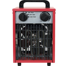 Elektrische kachel met drie warmtestanden en handgreep.