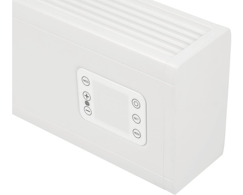 Detailopname van een verwarmingstoestel met digitaal bedieningspaneel