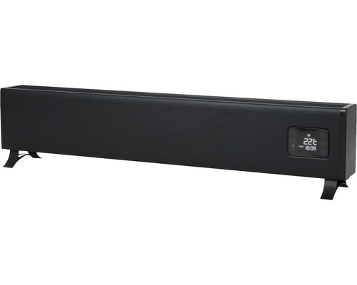 Zwarte elektrische radiator met digitale display voor temperatuurregeling