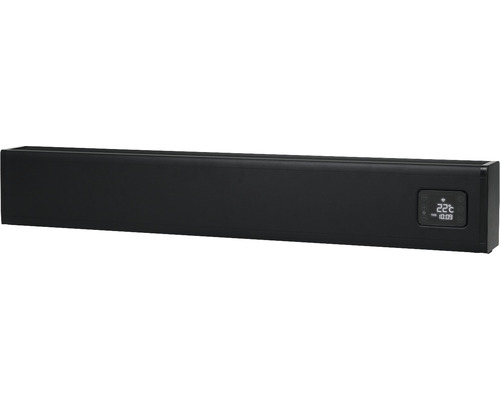 Zwarte radiator met digitaal display