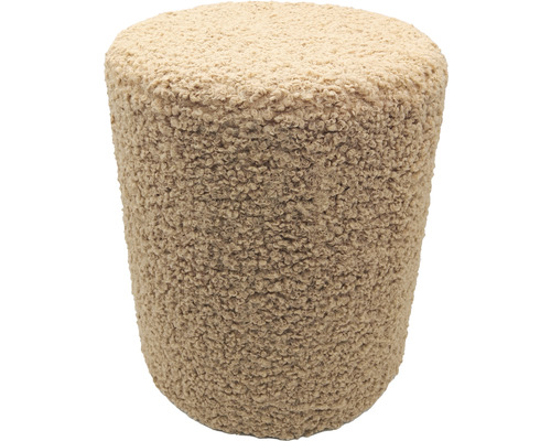 Ronde poef met schapenvacht