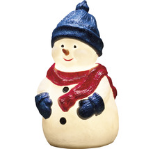 Decoratieve sneeuwpop met muts en sjaal als lichtobject voor de kerstperiode