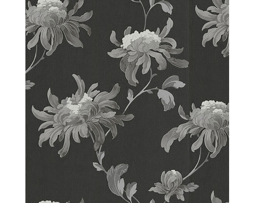 JULIEN MACDONALD Vliesbehang 31-160 Fabulous grijs/zwart Behang met bloemmotief van chrysanten