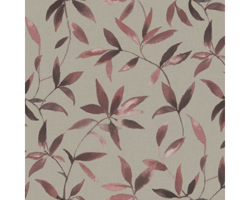 SELECTION Vliesbehang 811742 Colorful Kyoto bladeren taupe/rood Behang met bladerenpatroon