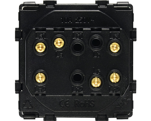 Achterkant van een schakelaar met schroefklemmen