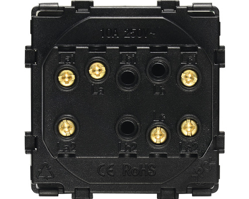 Achteraanzicht van een schakelaar met schroefklemmen