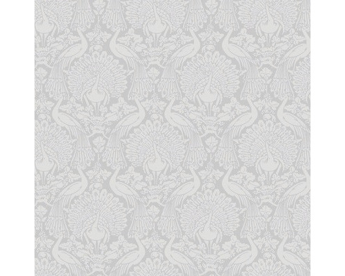 LAURA ASHLEY Vliesbehang 114911 Peacock damask pale slate