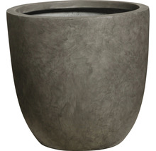Grijze plantenpot van vezelcement voor de tuin