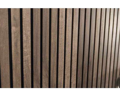 3D MDF Akoestisch paneel donker eiken op zwart 2770x287x20 mm Houten panelen voor wanddecoratie