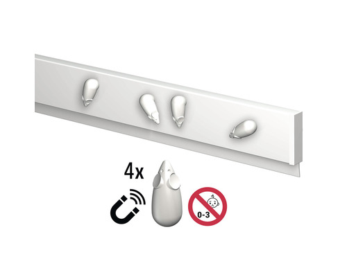 Deurafdichting met muismotief, magneethouder en waarschuwing voor kinderen van nul tot drie jaar