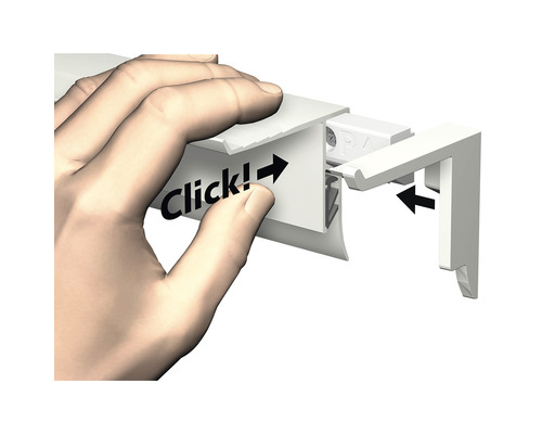 Montage van een jaloezie met klikmechanisme