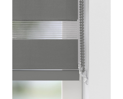 Grijs rolgordijn met kettingbediening voor raamdecoratie