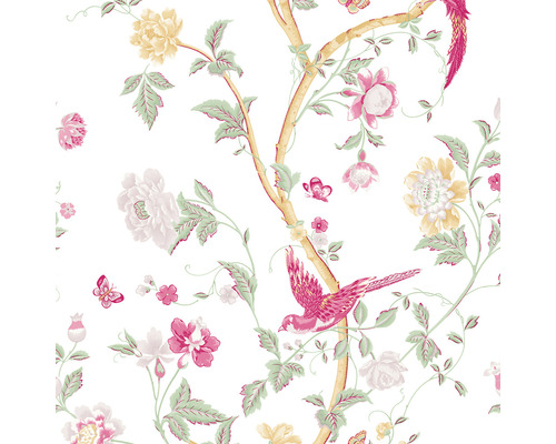 LAURA ASHLEY Vliesbehang 115254 Summer palace peony Behang met bloemen-, vogel- en vlinderpatroon