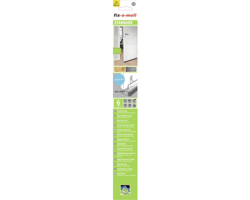 FIX-O-MOLL Standard tochtstrip voor deuren zelfklevend transparant 46 mm x 1 m FIX-O-MOLL Standard tochtstrip voor deuren zelfklevend transparant 46 mm x 1 m