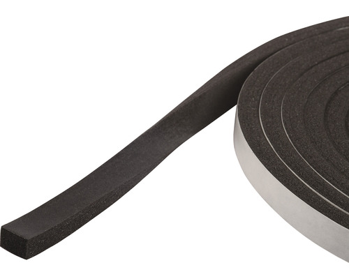 FIX-O-MOLL Universal schuimrubber tochtwering tape zelfklevend zwart 15 mm x 10 m Schuimrubberen afdichtband op rol