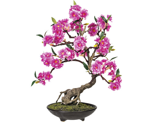 Kunstplant Bonsai cerasum pink in pot H 50 cm
