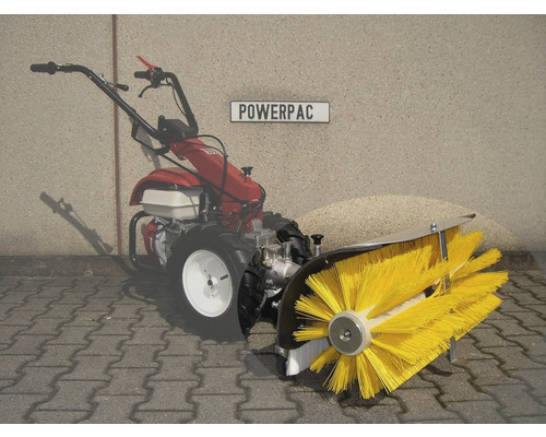 Veegmachine met gele borstel