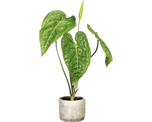 Kunstplant Anthurium groen in pot H 60 cm