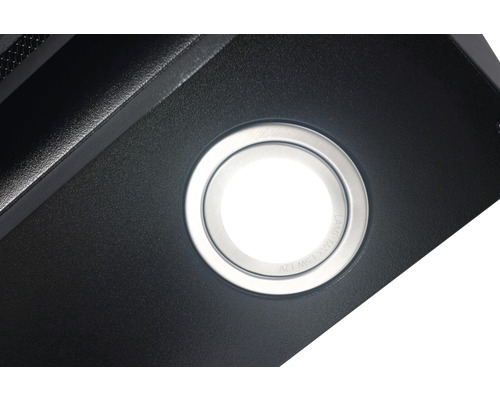 Detailopname van de geïntegreerde lamp van een afzuigkap