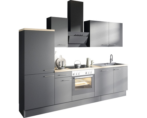 OPTIFIT Keukenblok zonder apparatuur Ingvar420 antraciet mat 270x60 cm