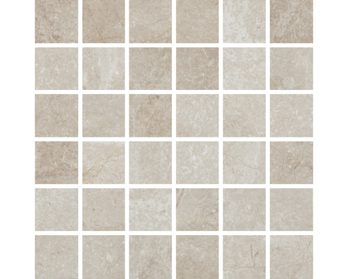 Mozaïektegel natuursteen Wells beige 30x30 cm Vierkante mozaïektegel van steengoed