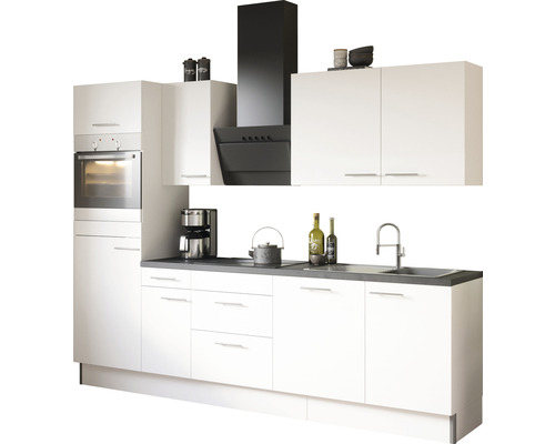 OPTIFIT Keukenblok met apparatuur Bengt932 wit mat 270x60 cm Keukenblok met kasten, afzuigkap en gootsteen