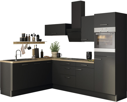 Complete keuken met spoelbak, afzuigkap, hangkasten en inbouwoven