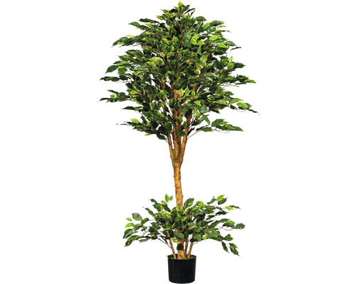 Kunstplant Ficus benjamini groen in pot H 150 cm