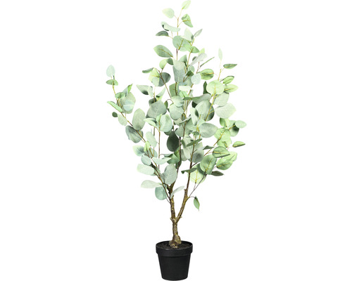 Kunstplant Eucalyptus populus groen grijs in pot H 90 cm