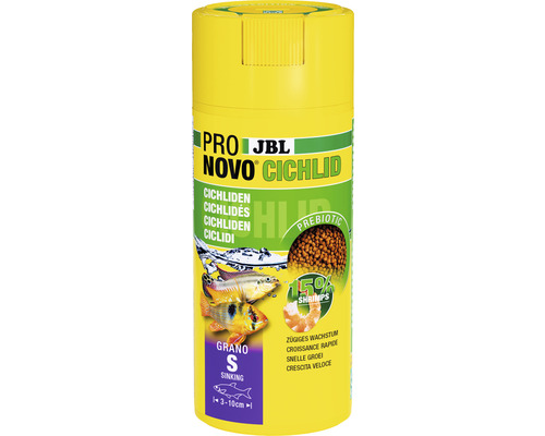 JBL ProNovo Cichlide Visvoer granulaat S click 250 ml JBL Pro Novo Cichlid korrelvoer voor siervissen