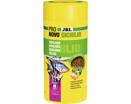 JBL ProNovo Cichlide Visvoer granulaat M 1000 ml JBL Pro Novo Cichlid visvoer voor Cichliden
