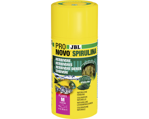 JBL ProNovo Spirulina Visvoer vlokken M 100 ml JBL Pro Novo Spirulina visvoer voor herbivoren