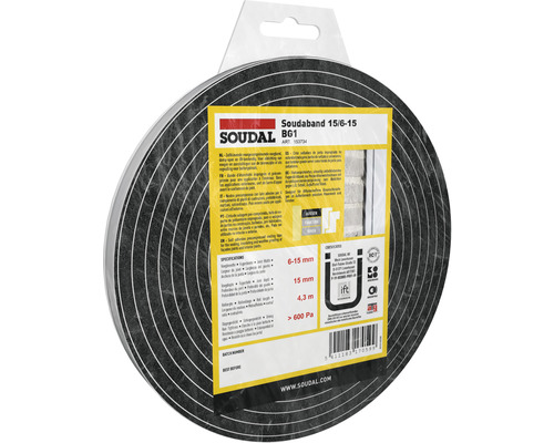 Soudal Soudaband DIY BG1 zelfklevend voegdiepte 15 voegbreedte 6-15 mm lengte 4,3 m