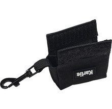 Zwarte voedselzak met karabijnhaak en klittenbandsluiting