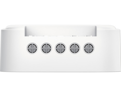 Gedetailleerde weergave van een witte schakelinzet met schroefverbindingen