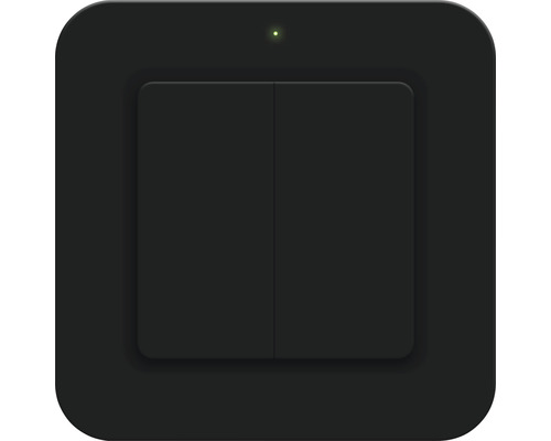 Zwarte lichtschakelaar met twee knoppen