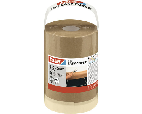 TESA 2in1 Easy Cover Economy afdekpapier met tape 18 cm x 25 m Tesa Easy Cover Economy Papier, 25 meter bij 18 centimeter