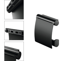 Zwarte toiletpapierhouder voor wandmontage