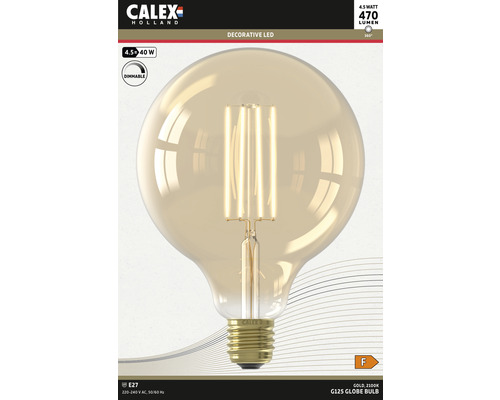 CALEX LED Filament lamp E27/4,5W G125 goud