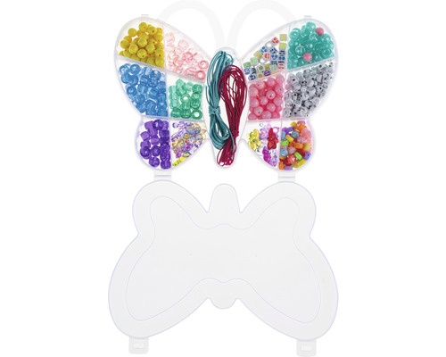 Sieraden kralenset in vlindervorm met verschillende kralen en koorden